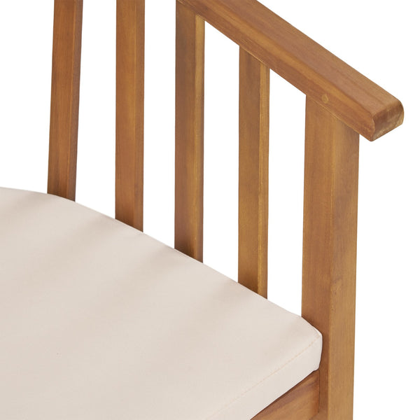 English Elm Christopher Knight Home® - Outdoor Wooden Dining Chairs Set of 2 with Water-Resistant Cream Cushions, Handcrafted Acacia Frames, Durable Outdoor Style Teak 65491.00