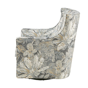 JLA Home Madison Park - Curve Curve-Back Swivel Glider Chair — Tufted Blue Upholstery, Plush Cushion, 360° Glide & No Assembly MP103-0731