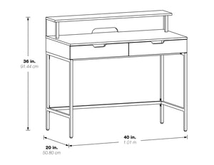 OSP Home Furnishings Contempo 40" Desk Brown