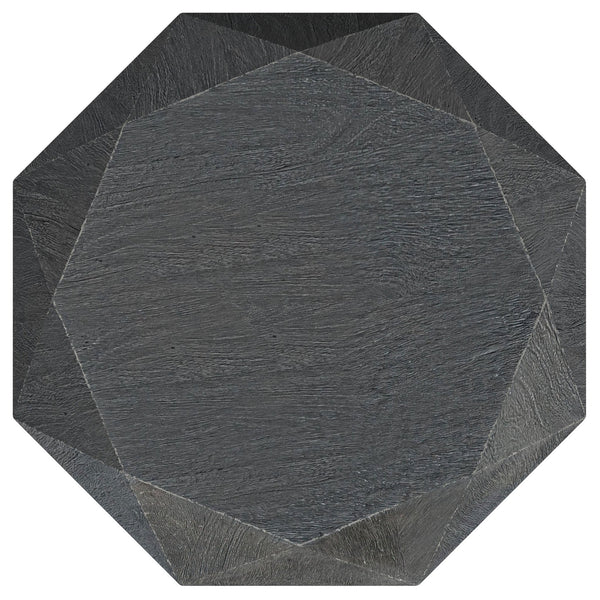 English Elm Pringle Octagonal Faceted Mango Wood Side Table — Gemstone-Inspired Sculptural Accent for Living Rooms Grey B062P299919