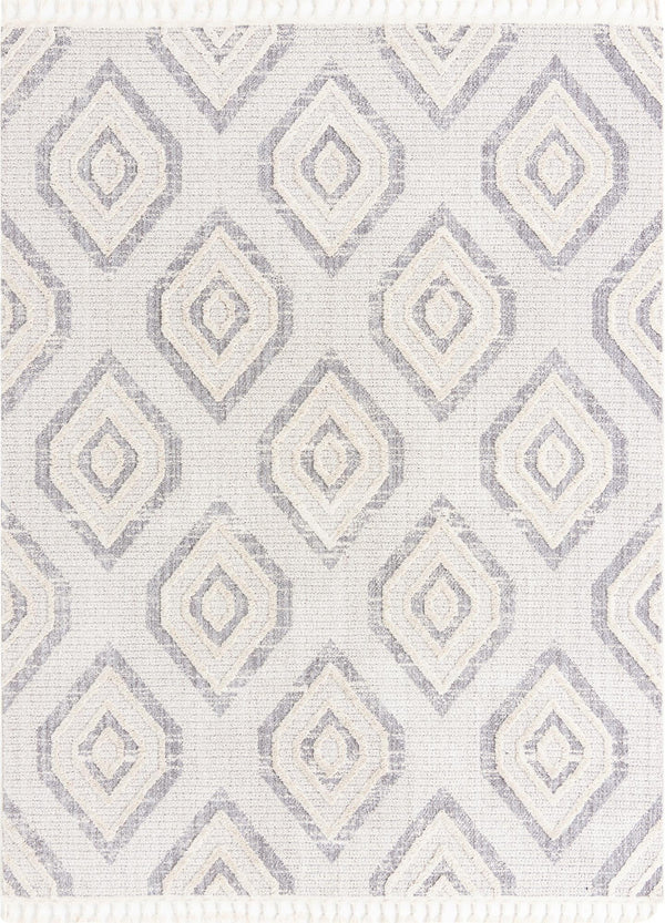 Unique Loom Cherokee Gatlinburg Machine Made Geometric Rug Ivory, Gray 7' 10" x 10' 0"