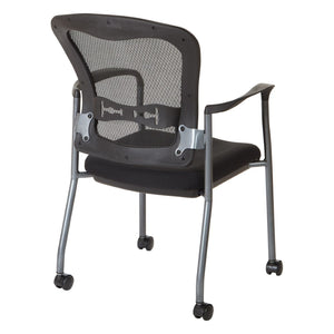 OSP Home Furnishings Titanium Pro-line Stackable Visitors Chair with Lumbar Support for Reception Spaces 84540-30