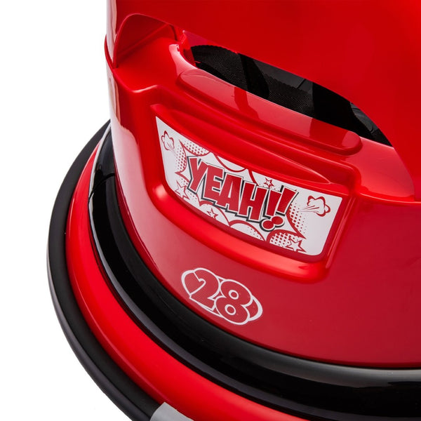 English Elm 12v Kids Ride on Bumper Car with 360 Spin Led Lights Bluetooth and Parental Remote Red W1578P198506
