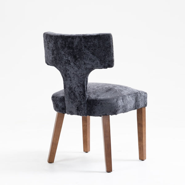 English Elm Mid Mid Century Modern Dining Chairs Set of 2 Upholstered Linen Accent Chairs with Solid Wood Frame, Ergonomic Support and Nailhead Trim Gray W794P335665