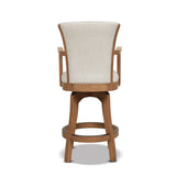 English Elm Williams 27In Swivel Counter Height Bar Stool, White Pepper Stain Resistant High Performance Polyester