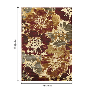 English Elm Joy Abstract Floral Area Rug Vivid Multi-color Low Pile Living Room Bedroom Accent B186P452316
