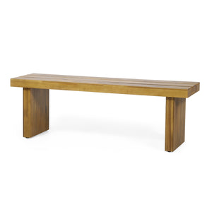 English Elm Christopher Knight Home® - NAHANNI Bench - Natural Acacia Wood Rustic Outdoor Slat Design, Durable 57" Wide Seating Charm 65663.00