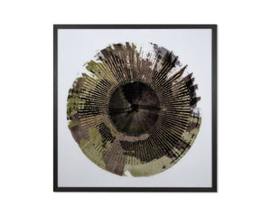 Sunpan SEEING GREEN - Luxe 41" Abstract Art with Gold Leaf Accents in Charcoal Frame for Modern Decor A0322
