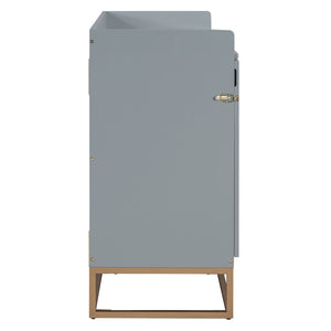 English Elm Queen Size Murphy Bed With Iron Legs - Modern Gray Design, Space-Saving Solution For Compact Living N820S00035E-GIGA