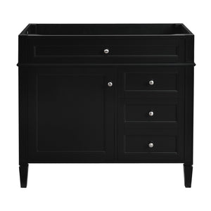 English Elm 36'' Modern Bathroom Vanity Cabinet with Tip-Out Drawer, Adjustable Shelf, Smooth Metal Slides, Solid Wood Frame Black N710P186084B