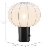 Wisteria Table Lamp White 56151 Zuo Modern