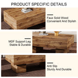 English Elm This Modern Rectangular Coffee Table Features A Stylish Wood Color, Making It An Ideal Addition To Any Living Room Or Apartment, and Measures 43.3 "X 21.6" X 17.2 ".