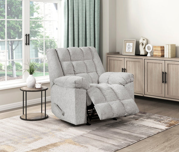 English Elm Gentle Rocking Reclining Chair with Chenille Upholstery, Ultra-Comfort Seat, Smooth Motion Recliner for Living Room Relaxation and Support Light Gray 41 L x 32 W x 29 H B011P347321