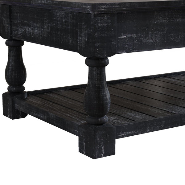 English Elm Farmhouse Lift Top Coffee Table Solid Wood Two Tier Hidden Storage Living Room W1445P412360