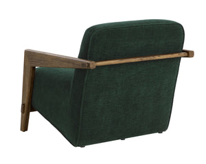Sunpan Bosco Lounge Chair – Mid-century Marvel In Warm Oak & Plush Opera Nori Fabric For Ultimate Comfort Green Fabric 112130