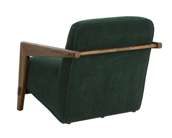 Sunpan Bosco Lounge Chair – Mid-century Marvel In Warm Oak & Plush Opera Nori Fabric For Ultimate Comfort Green Fabric 112130