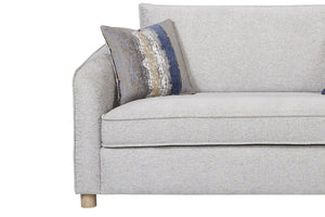 English Elm Loveseat Sand Upholstered with 3 Down Pillows, Sinuous Springs, High-Density Foam & Reversible Cushions B2699P298414