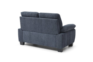 English Elm Summerton Plush Loveseat with Soap-Top Arms, Chenille Upholstery and Foam-Encased Coil Support Blue 31 L x 60 W x 15 H B078P349522
