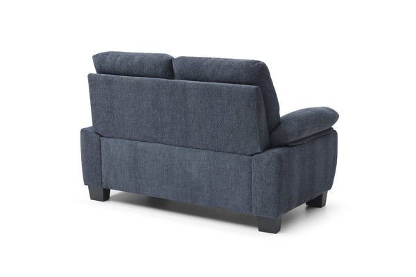 English Elm Summerton Plush Loveseat with Soap-Top Arms, Chenille Upholstery and Foam-Encased Coil Support Blue 31 L x 60 W x 15 H B078P349522