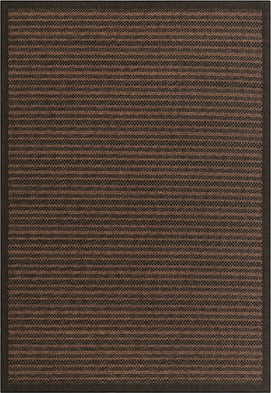 Unique Loom Outdoor Border Checkered Machine Made Border Rug Brown, Brown/Black 8' 0" x 11' 4"