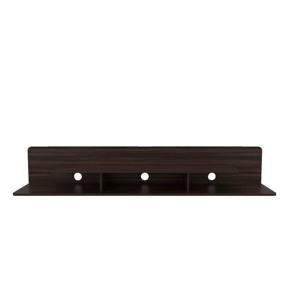 English Elm Marquis Floating TV Stand Walnut Finish — Modern Wall-Mount Media Console with Open Shelves, Compact Storage B070P374512