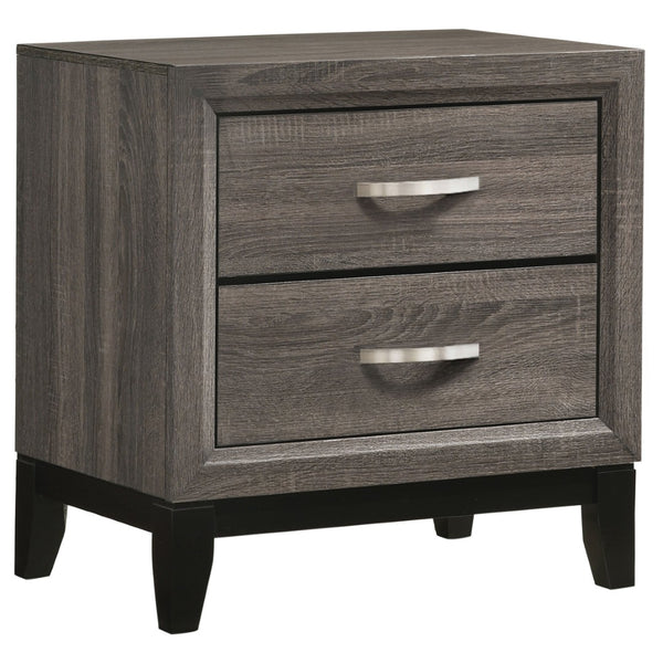 English Elm Cabrillo Two-tone Grey Oak Twin Bedroom Set with Nickel Hardware and Dovetail Storage B062S01686