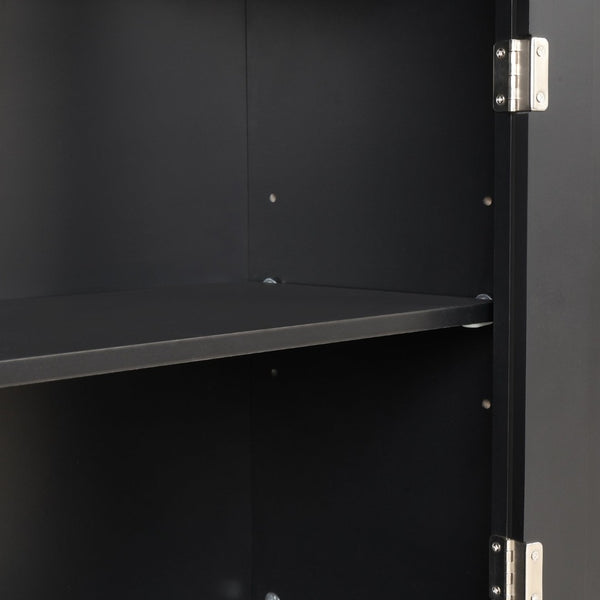 English Elm Tall Bathroom Storage Cabinet - Sleek Freestanding Organizer With Drawer & Adjustable Shelf, Black N725P206890B-GIGA