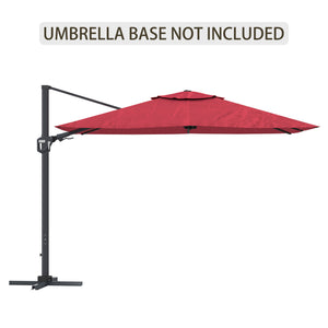 English Elm 11Ft Square Cantilever Patio Umbrella In Vibrant Red - Easy Operation, Upf50+ Protection, Versatile Shade T3609P347435