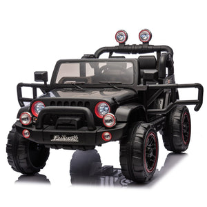 English Elm 24v Kids Electric Ride on Car with Parental Remote Rear Suspension and Bluetooth Audio Black W1578P228743