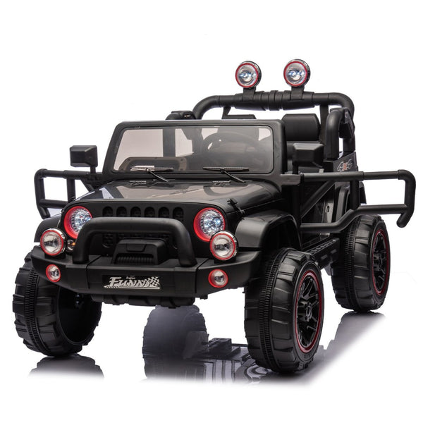 English Elm 24v Kids Electric Ride on Car with Parental Remote Rear Suspension and Bluetooth Audio Black W1578P228743