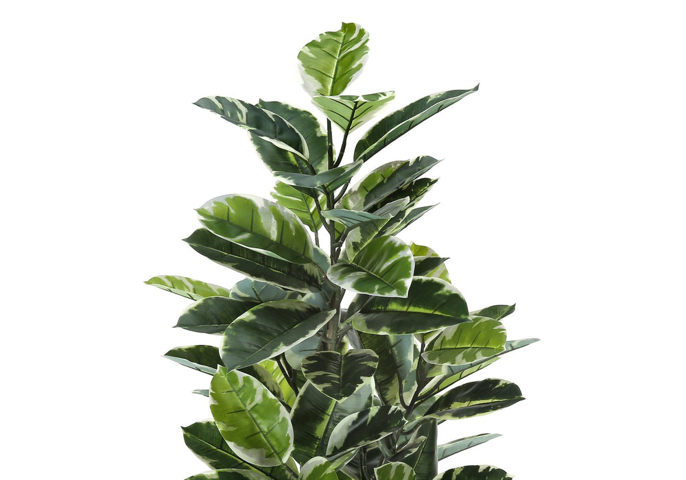 English Elm Artificial 52" Rubber Tree Plant – Lifelike Greenery In Black Pot, Real Touch Leaves, Low Maintenance Decor B2710P220027