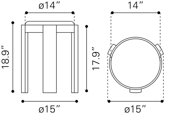 Banjul Ottoman Misty Gray 109815 Zuo Modern