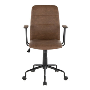 English Elm Office Chair with Faux Leather Upholstery Pneumatic Swivel Seat for Modern Workspaces B202P474196