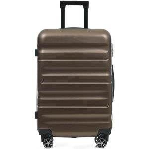 English Elm 6-piece Abs Hardshell Suitcase Set with Spinner Wheels Nested Storage Travel Ready Brown N730P262652G
