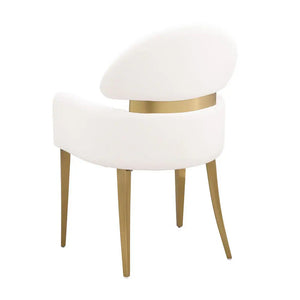 English Elm Contemporary Northall Arm Chair with Sleek Upholstery and Minimalist Profile for Modern Dining Spaces Gold,White 31 L x 21 W x 24 H B2741P404845