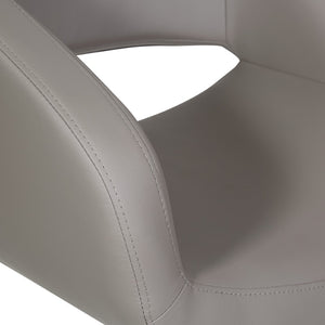OSP Home Furnishings Faux Leather Accent Chair with Chrome Base for Modern Office or Living Room Grey LRL-R103