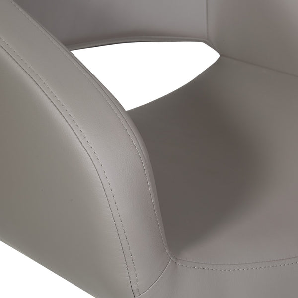 OSP Home Furnishings Faux Leather Accent Chair with Chrome Base for Modern Office or Living Room Grey LRL-R103