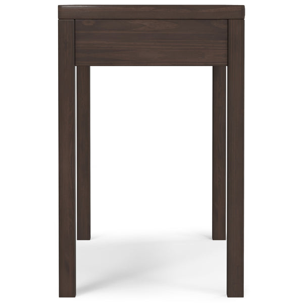 English Elm Hollander Small Desk in Walnut Brown — Handcrafted Plywood Workstation with Drawer, Keyboard Tray, Compact Design B136P283767