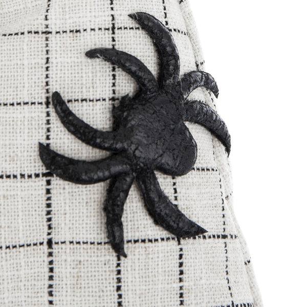 English Elm Set Of 2 Handcrafted Fabric Sitting Gnomes With White Spider Hat For Charming Halloween Decor W2078P237605-GIGA