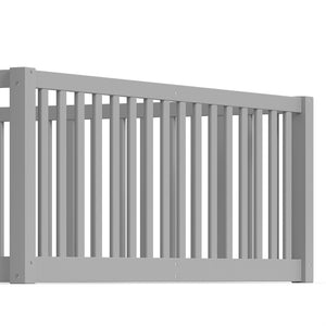 English Elm Queen Kids Floor Bed Pine Wood Frame with Safety Rails Door and Low Profile Design Gray W1580P418053