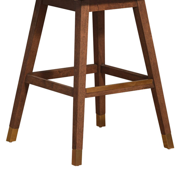 English Elm Amelia Boucle Upholstered Swivel Counterstool with Rubberwood Base for Kitchen Islands B2736P464895