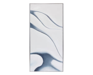 Sunpan Meditation Wall Art Triptych - Hand-Painted Monochromatic Design in Cool Blue Hues, Framed