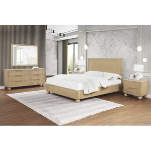 English Elm Modern Light Oak 5Pc Bedroom Furniture Set - California King Platform Bed, Stylish Dresser & Nightstands B011S01967