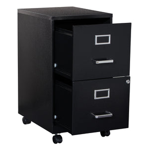 OSP Home Furnishings Metal File Cabinet Black