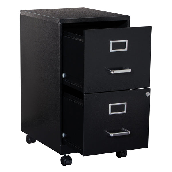 OSP Home Furnishings Metal File Cabinet Black