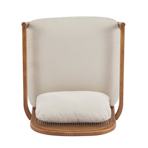 English Elm Christopher Knight Home® - [Set of 2] 26.6" Mid-Century Modern Accent Chair with Solid Wood Frame, Rattan Back and Plush Upholstery Ivory,Walnut N767P298390B