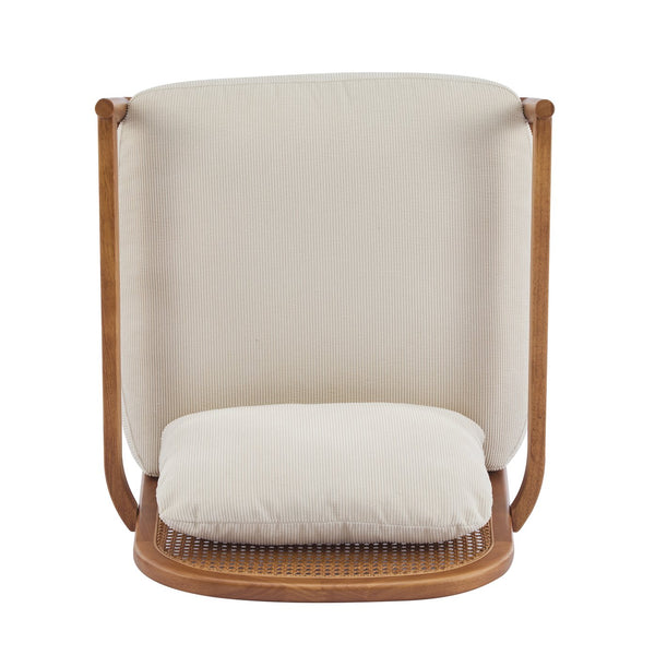 English Elm Christopher Knight Home® - [Set of 2] 26.6" Mid-Century Modern Accent Chair with Solid Wood Frame, Rattan Back and Plush Upholstery Ivory,Walnut N767P298390B