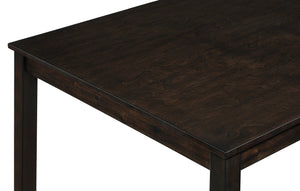 English Elm 5pc Rich Dark Wood Finish Square Dining Set with Ladder-Back Chairs, Compact 36" Table for Nooks B011P375960