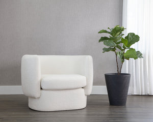 Sunpan VALENCE Sculptural Armchair in Maya White Boucle – Modern Elegance for Stylish Living Spaces 107996