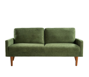 English Elm Velvet Kent 3-Seater Sofa with Plush Upholstery, European Modern-Vintage Design and Durable Build Green B2735P291965
